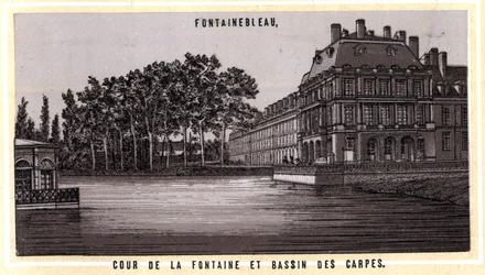 Cour de la Fontaine and Basin des Carpes de Fontainebleau (Seine and Marne, Ile-de-France region, France)
