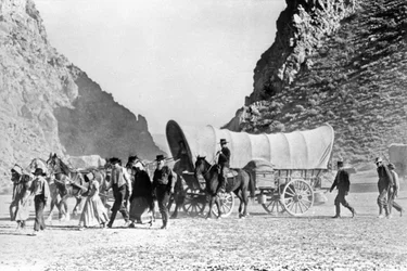 Covered Wagon and Settlers Crossing the West, c. 1850