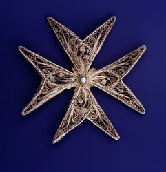 Cross of the Order of Malta, silver filigree, early 19th century