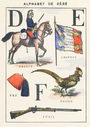 D E F: Dragon, Flag, Pheasant, Fez, Rifle