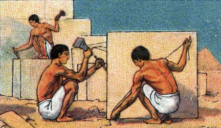 Daily Life in Ancient Egypt: Stone-Cutters Working on Pyramid Construction Sites