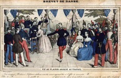 Dance certificate, mid-19th century, Stella collection
