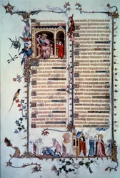 David Threatened by Saul. Allegory of Greed. Sacrament of Communion. Allegory of Charity. Miniature from the Psalm 