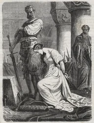 Death of Katherine Howard, Wife of Henry VIII engraving 1864