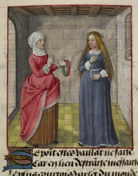 La Vieille (the Duenna) and Bel Accueil (Fair Welcome) (detail)