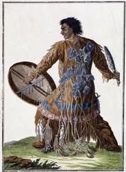 Shaman of Kamchatka (Siberia) - engraving, early 19th century