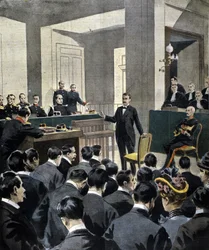 Dreyfus case: testimony of Lieutenant-Colonel Georges Picquart (1854-1914) at the trial of writer Emile Zola (following the letter J
