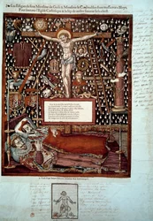 Effigies of Henry I of Lorraine, 3rd Duke of Guise (1550-1588), and of his brother Louis II of Guise, Cardinal of Lorraine (1555-1588), murdered in Blois on 23 and 24 December 1588 by order of Henry III. Engraving of the 16th century, Paris, B.N.