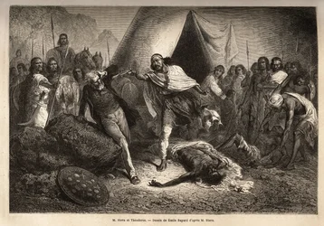 Emperor Theodoros II (Tewodros) threatened with his gun Mr. Stern, an English missionary who wrote a biography of negus, by which Theodoros felt insulted