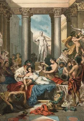 Portrait of Emperor Nero (37 - 68) and his wife Poppaea