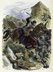 Emperor Othon fighting the bribed bands of the Pope - in Histoire des popes, by Maurice Lachatre