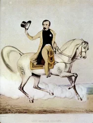 Equestrian Portrait of Louis Napoleon Bonaparte (Louis-Napoleon III) in Civilian Clothes in 1848