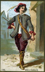 Etienne Marin Mélingue (1808 - 1875), French actor who played the role of Artagnan. Chromolithography of the 19th century