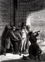 Experiment of the Chappe telegraph made on 12 July 1793, from Ménilmontant to Saint-Martin-du-Tertre before the commissioners of the Convention - in 