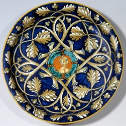 Faience Plate with a Female Bust