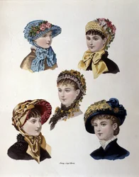 Fashion of the end of the 19th century: different models of women