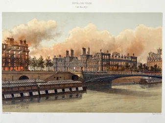 Fire of the Hotel de Ville de Paris on 24 May 1871