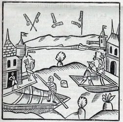 Fireworks and Fireworks: Fireworks on Water. Reproduction of the Engravings of the Work of the French Jesuit Jean Leurechon La Recreation Mathematiques, ou Interview Facetieux sur Plusieurs Plaisants Problemes, en fait d