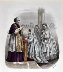 First Communion Scene, Engraving
