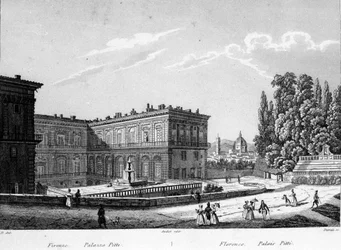 Florence: View of Pitti Palace at the beginning of the 19th century.