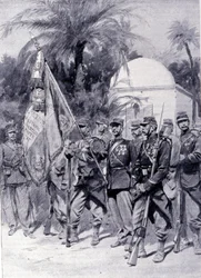 Foreign legion soldiers in uniform. 1878
