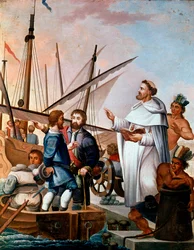 Fra Bartolome de Olmedo Building Brigantines and Sailors to Explore the New World in 1500