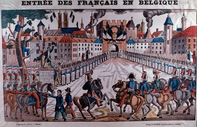 French army entering Belgium to support the Belgian independence in October 1830