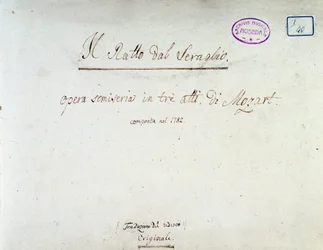 Frontispiece for Die Entfuhrung aus dem Serail, opera by Mozart, Lichtenthal version