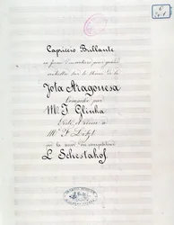 Frontispiece of Capriccio brilliant on the theme of Jota Aragonese by Mikhail Glinka