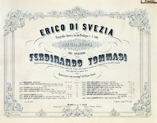 Frontispiece of Enrico di Svezia, Opera by Ferdinando Tommasi