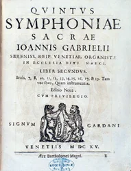 Frontispiece of the second book of Sacrae Symphoniae