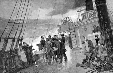 Funeral at sea. 1890