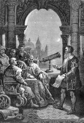 Galileo Galilei presenting the first astronomical bezel to the Doge of Venice