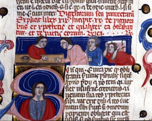 Game of dice (gioco dei dadi). 14th-century manuscript. Biblioteca Nazionale Braidense. Milan