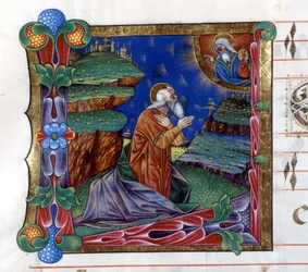 God Orders Moses to Send the People of Israel from Egypt. Miniature from a 15th century choir (