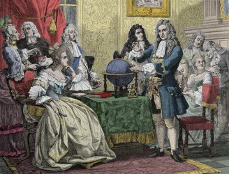 Gottfried Wilhelm Leibniz visiting Queen Sophie Charlotte of Prussia