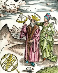 Greek Astronomer Claudius Ptolemaeus Using a Sextant