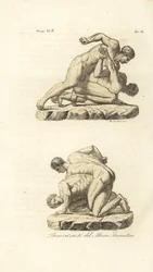 Greek Athletes Competing in the Martial Art of Pankration