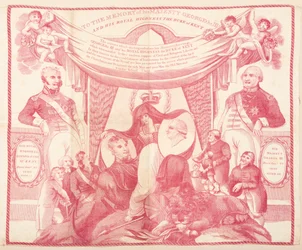 Handkerchief commemorating George III and Edward, Duke of Kent
