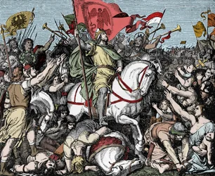 Henry the Fowler Proclaimed King of East Francia - Henry I of Germania (or of Saxony, known as Henry the Oiseleur, 876-936) proclaimed King of West Francia in 919