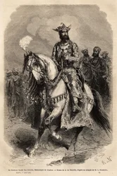 His Highness Syadji Rao Scindia, Maharajah of Gwalior (present-day Madhya Pradesh). Engraving to illustrate l