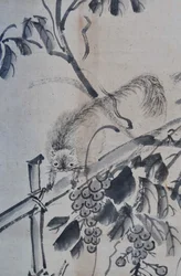 Bird and Flower Painting with Landscape