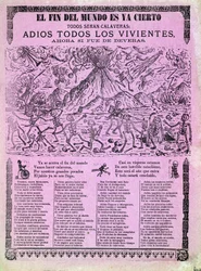 Illustrated board for a Mexican song about the end of the world, collected by Antonio Vanegas Arroyo (1850-1917) 1899