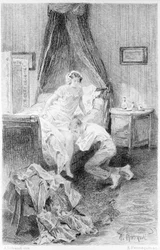 Illustration of "Red and Black" by Stendhal. 1830