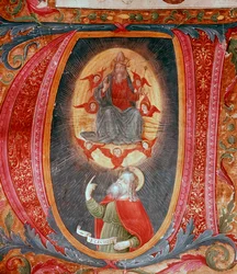 Initial Letter V with Representation of Ezechiel (miniature)