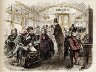 Interior of a Carriage on Baltimore & Ohio Railroad, USA - 1861