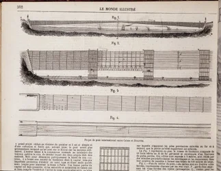 International bridge project over the Channel between Calais and Dover - in 