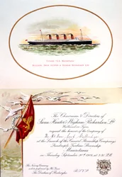 Invitation for Lord Stalbridge to attend the launch of SS Mauretania, 20th September 1906