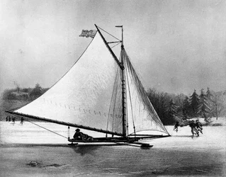 Irielle: American Sail Sleigh - Lithography in Le Centaure, Bibl. de la ville de Paris