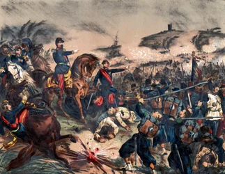Italian Campaign of 1859 or Second Italian Independence War: Napoleon III at the Battle of Solferino, June 24